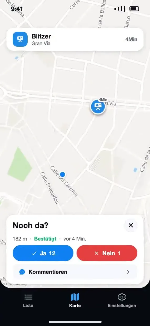 Soplo fragt, ob die Warnung noch da ist, mit den Schaltflächen Ja und Nein