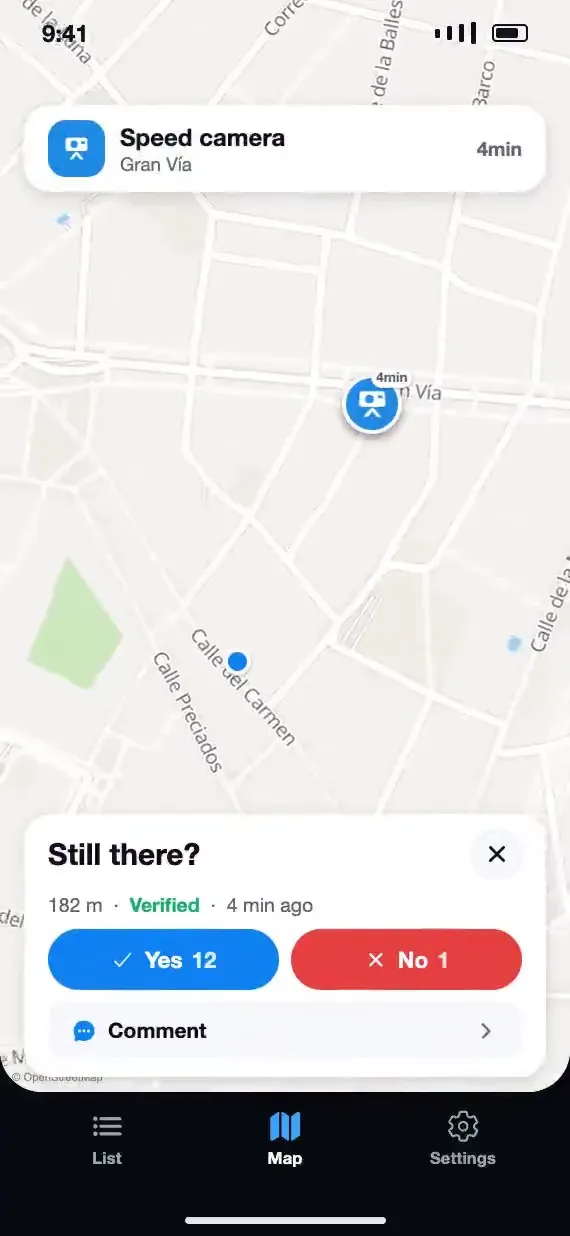 Soplo asks whether the alert is still there, with Yes and No buttons