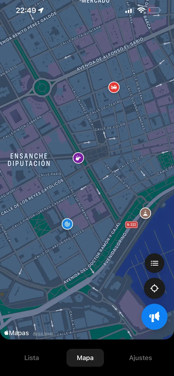 Mapa en vivo con alertas